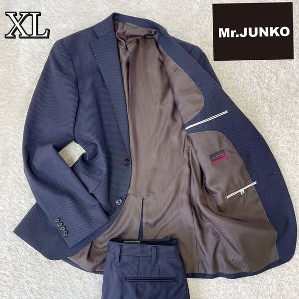 美品★ミスタージュンコ スーツ セットアップ ストライプ 静電気防止 A7 XL
