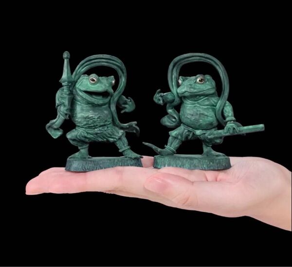 新品 2種セット カエルの金剛力士像 阿形 吽形 銅像カラーArt in Gashapon ガチャ 蛙 金剛力士像