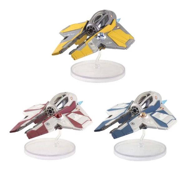 新品 3種セット ホビーガチャ スターウォーズ ジェダイインターセプター アナキン オビワン Sフォイル非展開 タカラトミー
