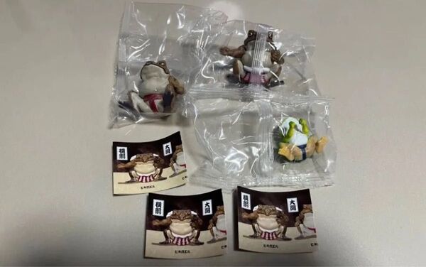 新品 3個セット 横綱ヒキガエル 大関ヒキガエル 小結アマガエル 蛙力士 はっけよいフィギュア ガチャ