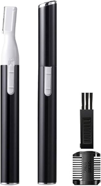 眉毛シェーバー フェイスシェーバー シェーバー 顔そり 眉毛剃 電動 顔そり 防水 乾電池式 男女兼用 コンパクト (ブラック)