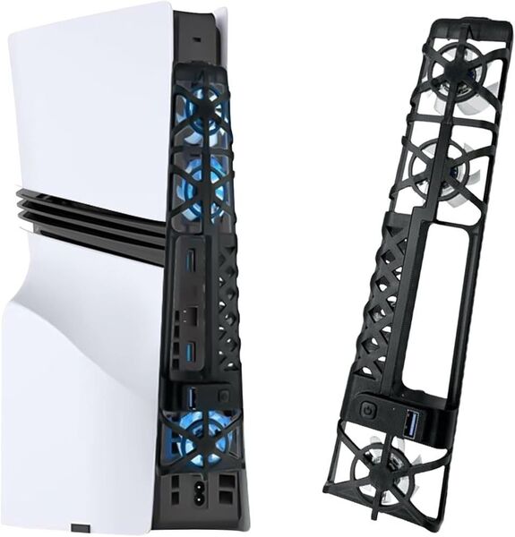 新型 PS5 Slim用 冷却ファン/PS5 pro用 冷却ファン PS5スリム用 冷却ファン 3段階風速調整 1091
