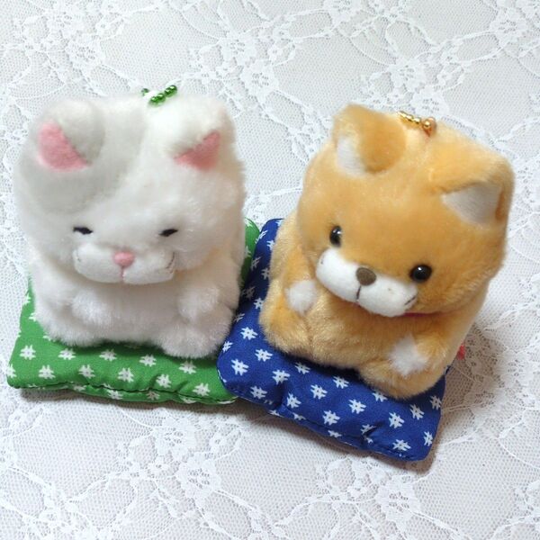 ひげまんじゅう正座・弐マスコット ぬいぐるみさとり ふくにゃん セット