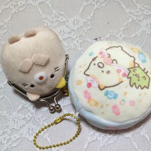 すみっコぐらしの丸型ボールチェーンマスコットねことミニがま口