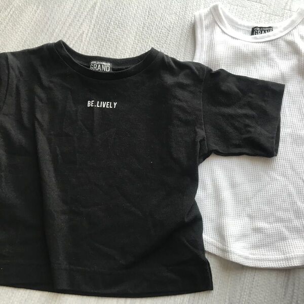 Tシャツ 半袖Tシャツ 白 ブラック 黒 トップス 子供服 半袖