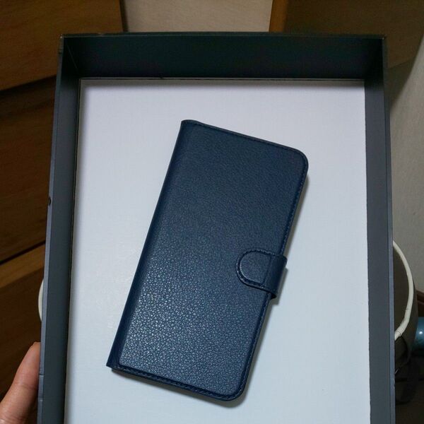 AQUOS R7 ネイビー 手帳型 スマホケース 美品