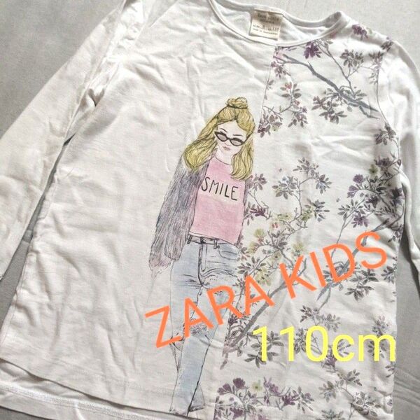 zara kids 女の子 長袖Tシャツ 110cm ホワイト系 ザラ