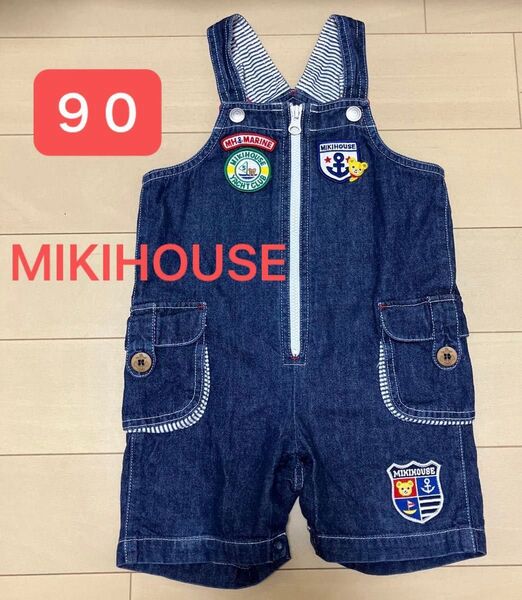 ミキハウス MIKIHOUSE マリン デニムサロペット 90cm