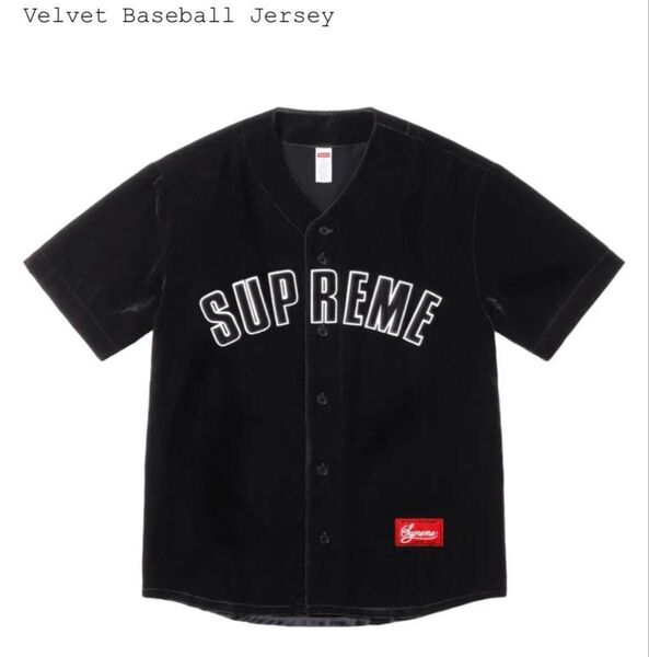 Supreme Velvet Baseball Jersey Black Tシャツ シュプリーム