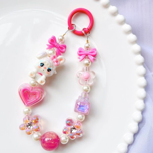 【SALE】ハンドメイド ビーズストラップ キャミー mikko ピンク
