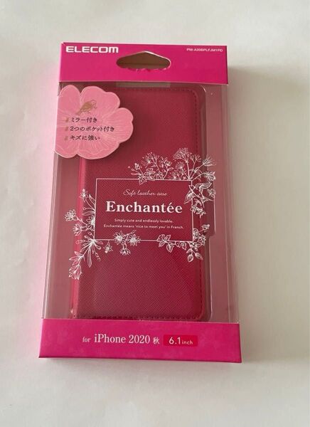中古 エレコム iPhone 12/12 Pro ケース ソフトレザー 女子向 磁石付 PM-A20BPLFJM1PD