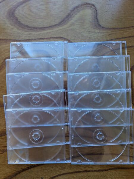 DVD、CD、BDプラスチックスリムタイプ透明ケース、厚さ5mm1枚用10枚