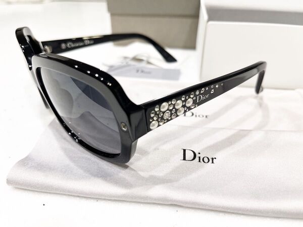 Dior BrillanceF ディオール サイドビジュー サングラス ブラック パール ラインストーン ブリリアンス
