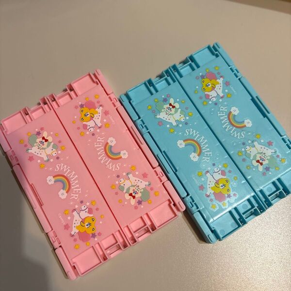 人気欠品商品 セリア swimmer スイマー コンテナケース No.127 ピンク ブルー