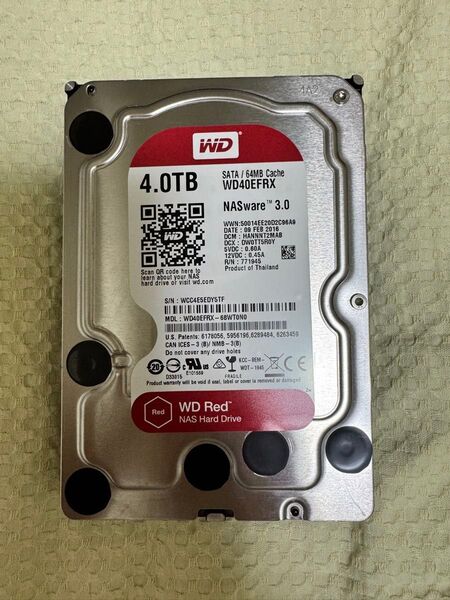 正常品 WD Red 4TB HDD WD40EFRX NAS対応 Western ハードディスク SATA