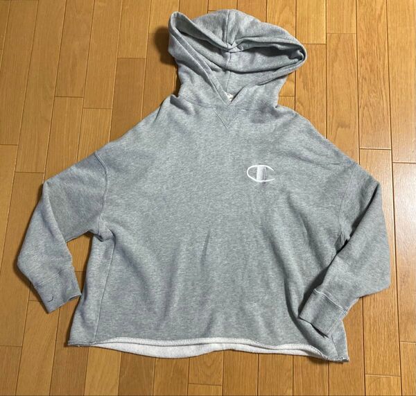 チャンピオン CHAMPION ワンポイント 刺繍 ロゴ パーカー スウェット プルオーバー グレー M CWSQ131R