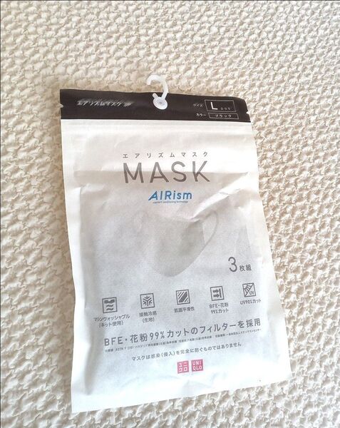 ユニクロ エアリズムマスク ブラック L 新品