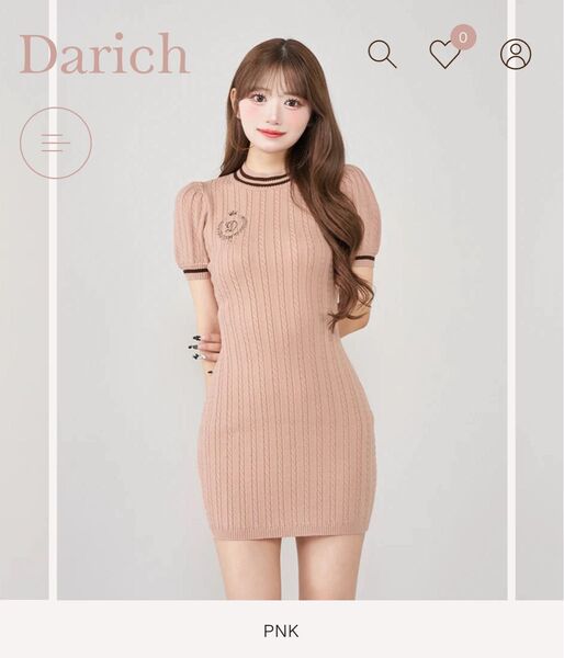 Darich エンブレムケーブルニットミニワンピース