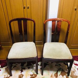 カリモク家具 木製スラットバックダイニングチェア2脚セット ①