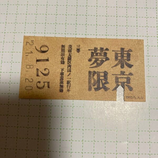 鬼滅の刃 ufotable cafe 入店特典 切符 無限列車編 8/20