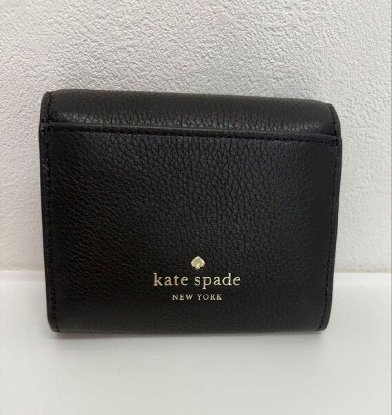★新品★ kate spade ケイトスペード ミニ財布 二つ折り財布 シグネチャー 折りたたみ財布 ブラック 未使用品