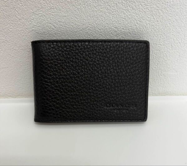 ★新品★ COACH コーチ カードケース 名刺入れ 財布 折りたたみ財布 シグネチャー ブラック 未使用品