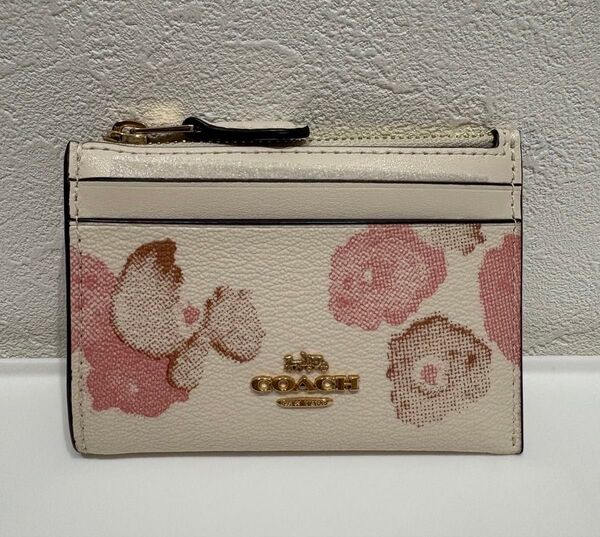 ★新品★ COACH コーチ コインケース カードケース シグネチャー IDケース 桜プリント アウトレット フローラル ホワイト