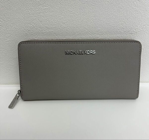 ★新品★ MICHEAL KORS マイケルコース 長財布 コンチネンタル ジップウォレット シグネチャー パールグレー 未使用品