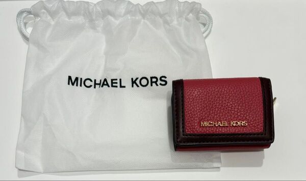 ★新品★ MICHAEL KORS マイケル・コース 二つ折り財布 ミニ財布 トライフォールド シグネチャー ジップウォレット