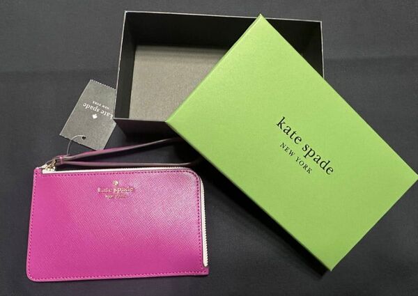 ★新品★ kate spade ケイトスペード カードケース コインケース ミニ財布 本革 レザー フラグメントケース L-ジップ