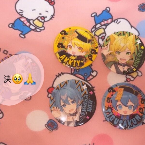 AMPTAK×COLORS 缶バッジ(あっきぃくん、ぷりっつくん、ちぐさくん×2)