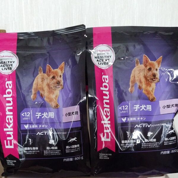 Eukanuba 子犬用ドッグフード 小型犬用 チキン 800g 2袋