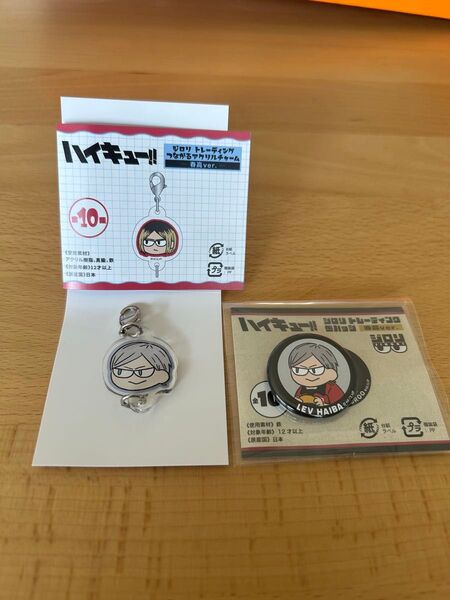 ハイキュー!!つながるアクリルチャーム ジロリ缶バッジ 灰羽リエーフ