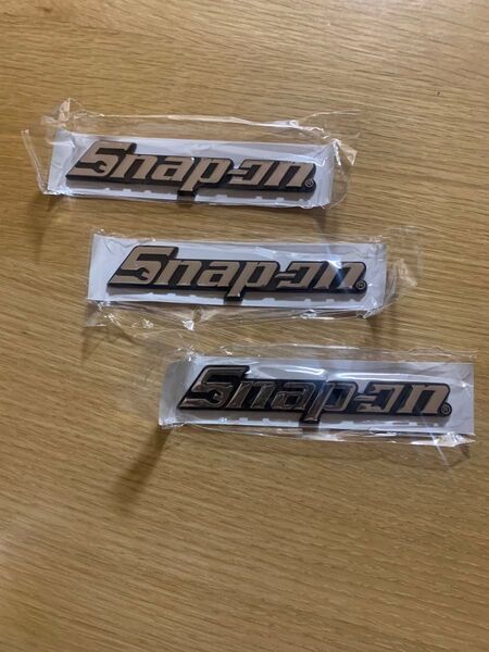 スナップオン(Snap-on)シルバーエンブレムステッカー 3枚セット 117mm