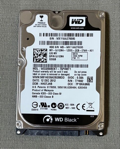 Western Digital WD3200BEKT 320GB HDD A