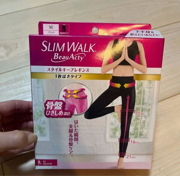 SLIM WALK BeauActy スタイルキープレギンス M ブラック