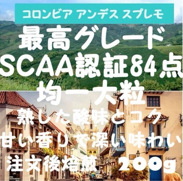 コロンビア スプレモ コーヒー豆 200g