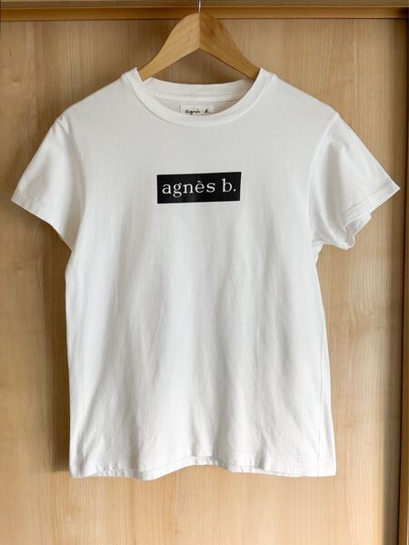 アニエスベー(agnes b.)ボックスロゴTシャツ アダムエロペ別注 半袖 ホワイト