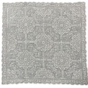 未使用 貴重なヴィンテージ 汕頭刺繍ハンカチ ‘’大輪の花‘’ ヘリテージ スワトウ