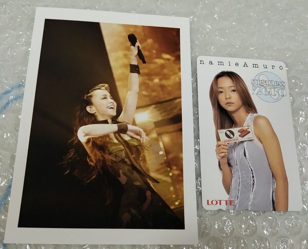 美品安室奈美恵 LOTTEゼロ テレホンカード(50度数) 写真1枚付きセット