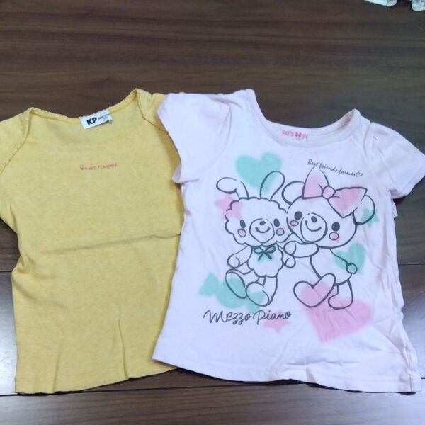 メゾピアノ 110 半袖 Tシャツ ピンク トップス 子供 女の子 KP ニットプランナー 夏物 セット