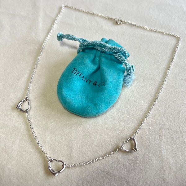 美品ティファニー TIFFANY & CO. オープンハート 3連 ネックレス ペンダント正規品SV925 シルバー お値下げ不可