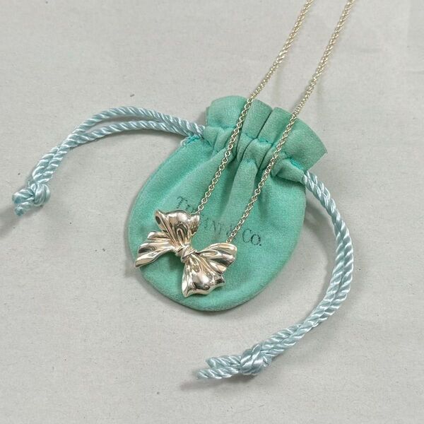 Tiffany ティファニー シルバー925 立体リボンネックレス 可愛いリボン レア お値下げ不可 国内正規品
