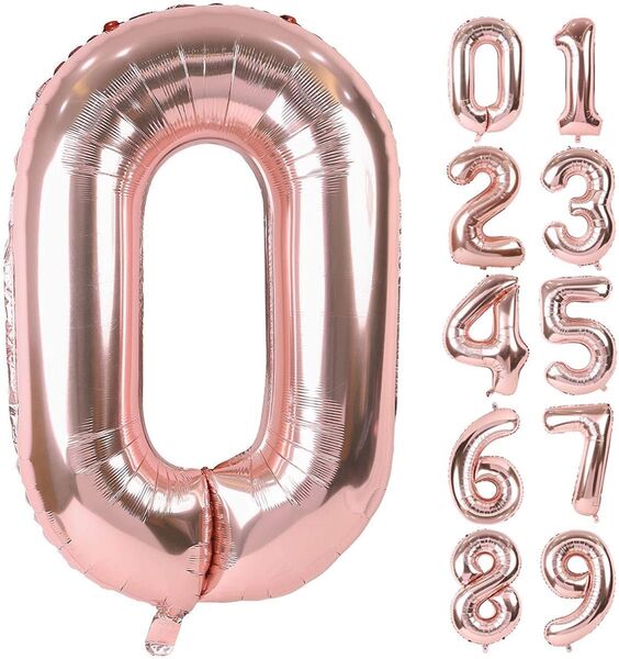 アルミ風船 ナンバー0数字 バルーン ピンク 約90cm 誕生日