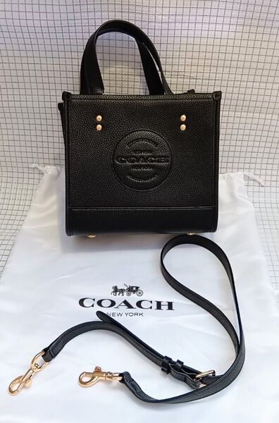 美品 COACH コーチ バック ショルダー付きハンドバック ブラック 2way