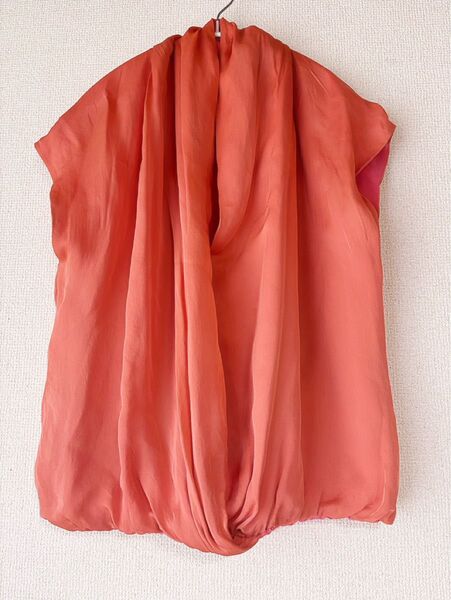 BALLSEY ボールジー ノースリーブ ショートスリーブ カットソー ブラウス ドレープ シルク トゥモローランド