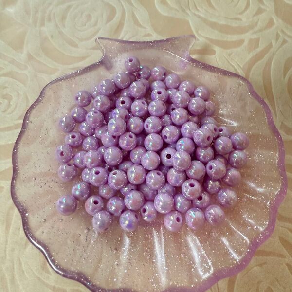 アクリルビーズ オーロラピンク 8mm 30g