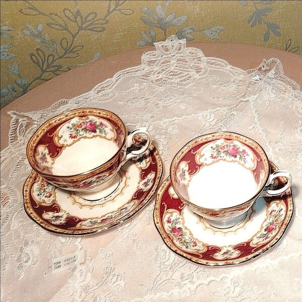 英国製 Royal Albert デミタスカップ Lady Hamilton 2セット