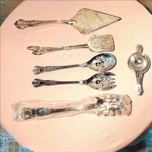 英国製 Silver plated トングセット 未使用品