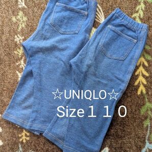 《UNIQLO》☆レギンス デニムパンツ(7分丈)・110サイズ☆